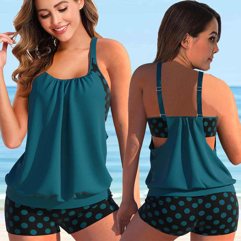 New Split Large Print Polka Dot Flat Angle Swimwear for Women's Tankini Occidental Style - Premium  from eprolo - Just $27.78! Shop now at Abstrakjsnc 