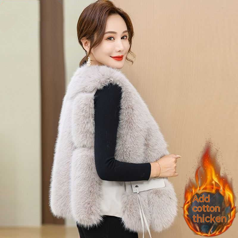 Elegant Faux Leather Vest Western Style Middle-aged And Elderly Women's Clothing - Premium 0 from Abstrakjsnc  - Just $74.06! Shop now at Abstrakjsnc 