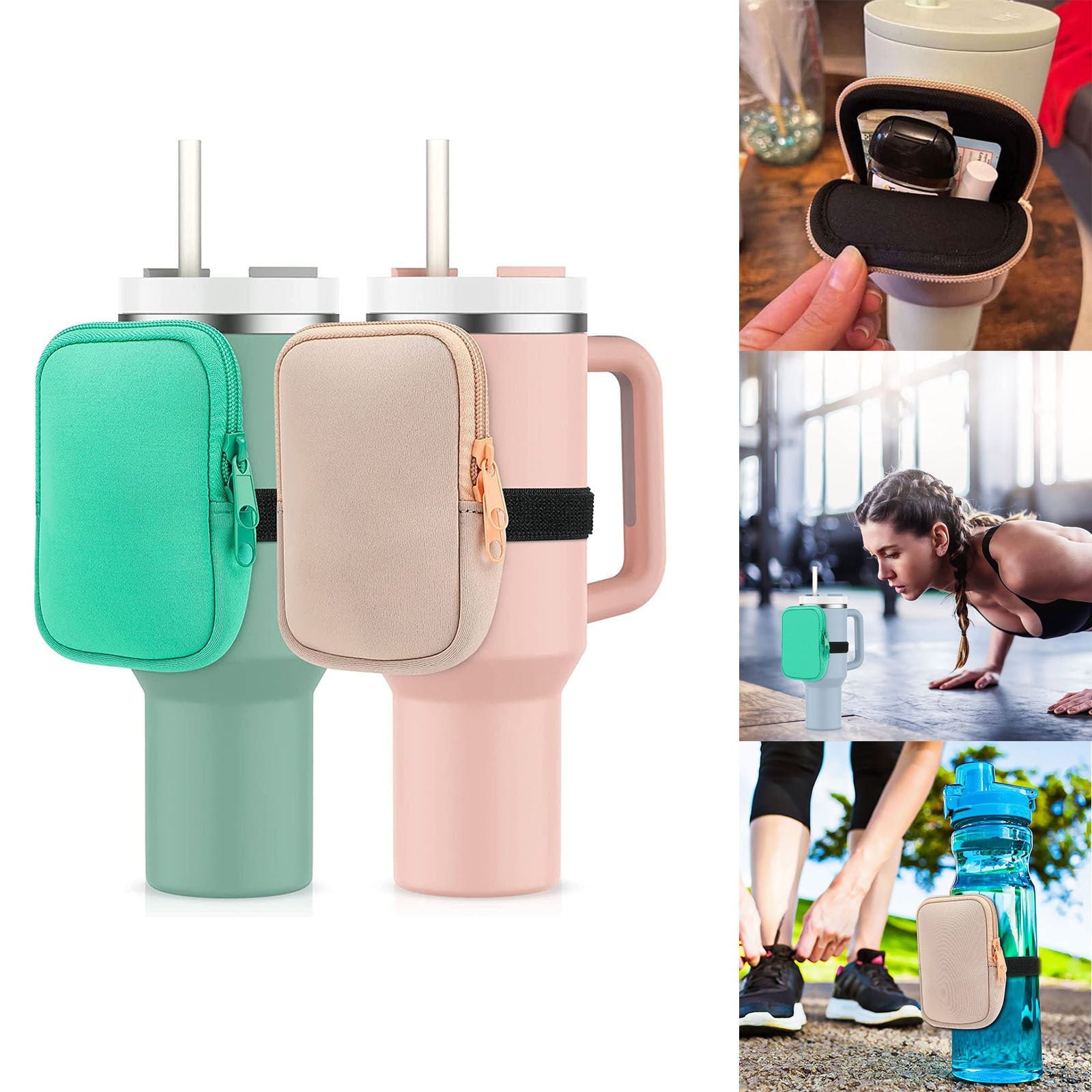 Water Bottle Pouch For For Drinking Cup Water Bottle Caddy Neoprene Tumbler Bag For Cards Keys Wallet Earphone - Premium 0 from Abstrakjsnc  - Just $14.10! Shop now at Abstrakjsnc 