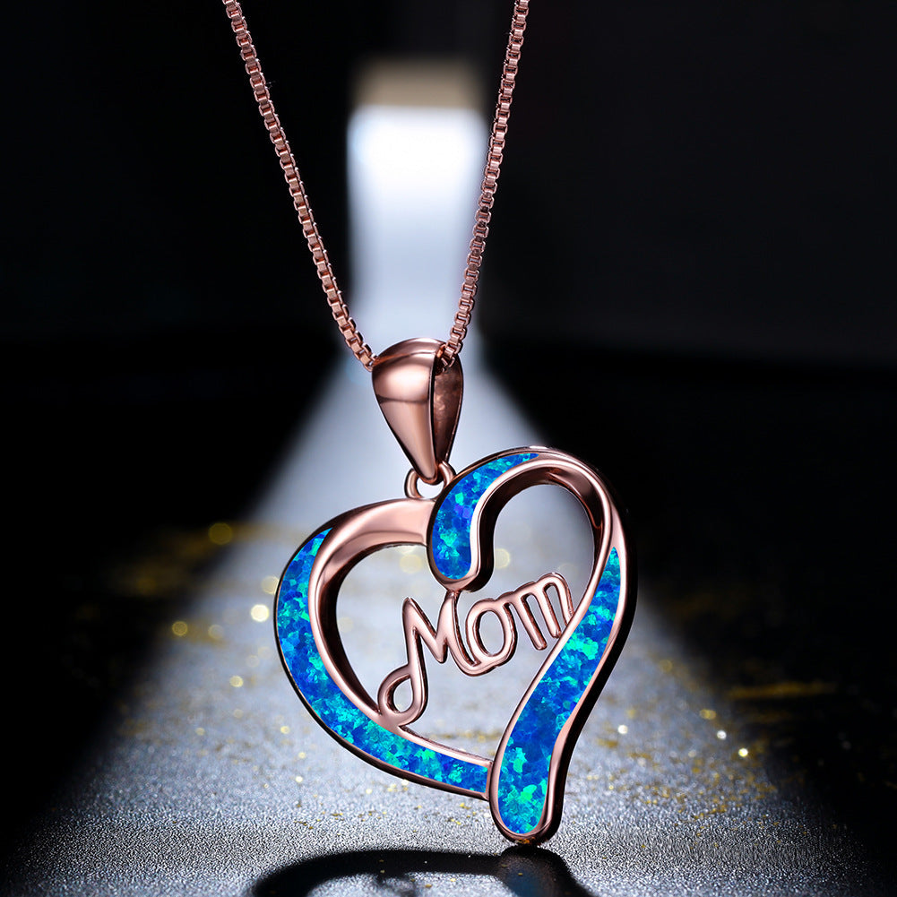 Love-shaped MOM Letter Pendant Necklace Mother's Day Gift Jewelry - Premium 0 from Abstrakjsnc  - Just $6.91! Shop now at Abstrakjsnc 