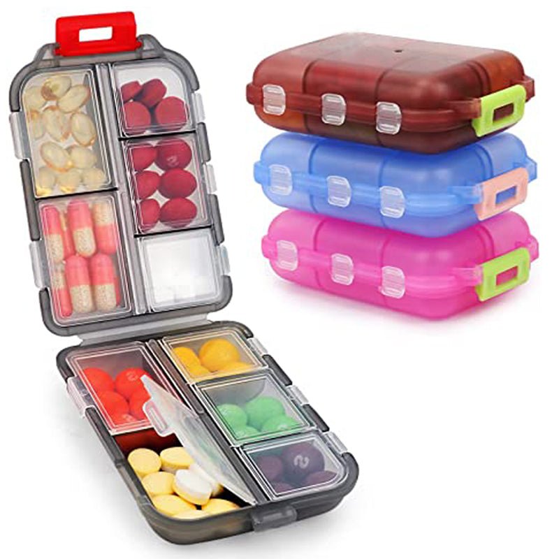 Travel Pill Organizer 10 Grid  Moisture Proof Pills Box For Pocket Purse Daily Pill Case Portable Medicine Vitamin Holder Container - Premium 0 from Abstrakjsnc  - Just $4.67! Shop now at Abstrakjsnc 